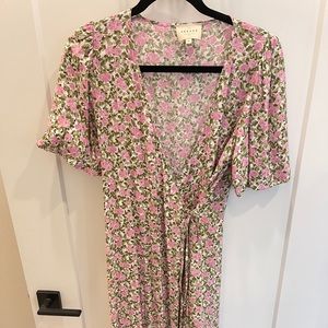 SEZANE Floral Wrap Midi Dress Laura Dress